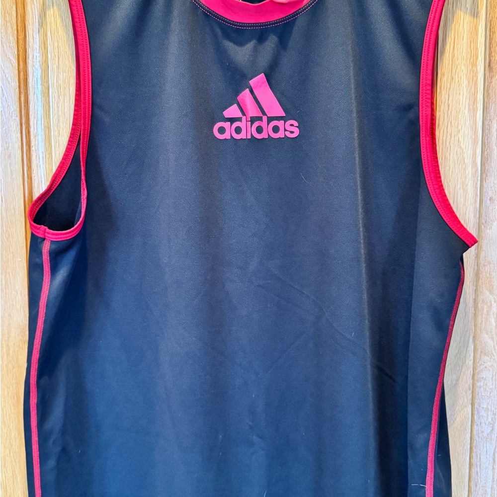 Adidas Black with Red Trim Performance Tank